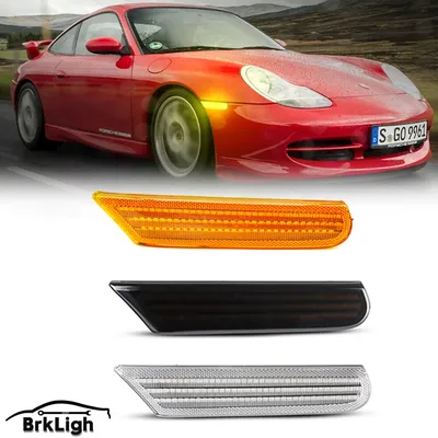 2Pcs For Porsche 911 Boxster Typ 996 986 Carrera GT2 GT3 Dynamic Amber LED Car Side Marker
