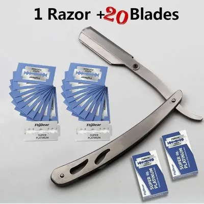Men Professional Barber Razor Manual Shaver Straight Edge Stainless Steel Shaver Folding Shaving