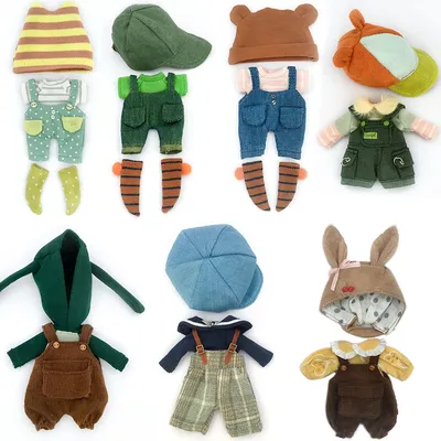 Handmade Cute Ob11 Doll Clothes Suit Ob11 Animal Hat Overalls Dolls Casual Sweater For Ymy, Obitsu