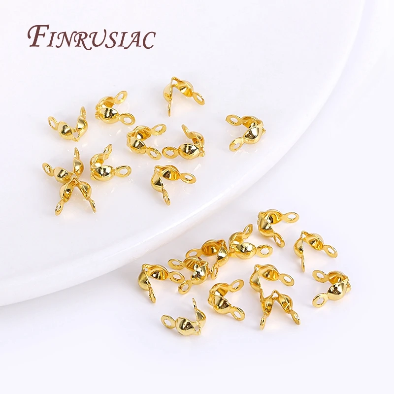 14K/18K Gold Plated Clam Shell Bead Tips,Crimp Beads Cover,DIY Jewelry Accessories,Knot Cover Ends Tip