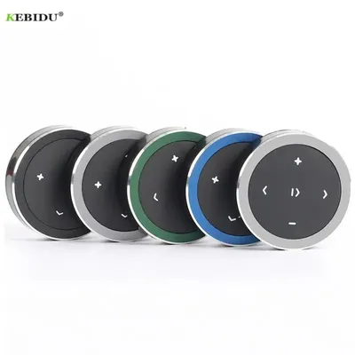 Mini Wireless Bluetooth-compatible Media Button Remote Controller Car Motorcycle Steering Wheel MP3