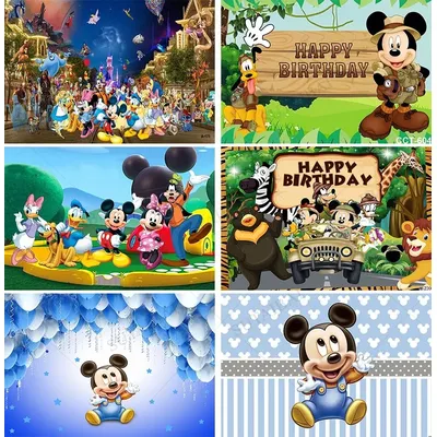 Disney Safari Mickey Mouse Party Backdrops Decoration Backgrounds Vinyl Photography Banner Baby
