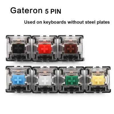 Gateron switch 5 pin transparent case blue red black brown green white yellow switches mechanical