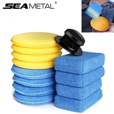 10/13pcs 5 Inch Car Foam Sponge Wax Applicator Round Car Polishing Waxing Sponge Car Detailing