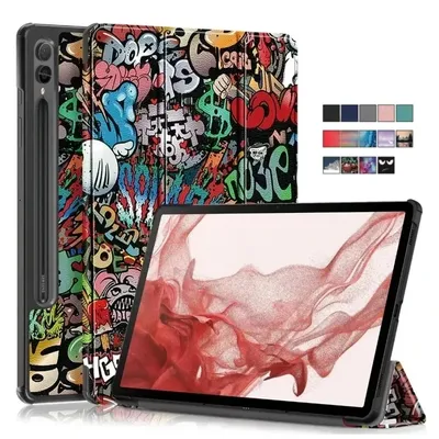 For Samsung Galaxy Tab S9 Plus 12.4 inch S9 FE Plus 2023 Case Trifold Leather Tablet Funda For