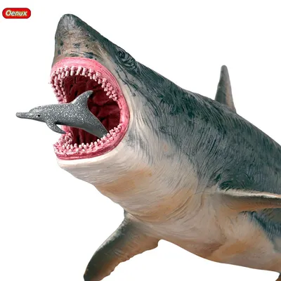 Oenux Savage Marine Sea Life Megalodon Action Figure Classic Ocean Animals Big Shark Fish Model PVC