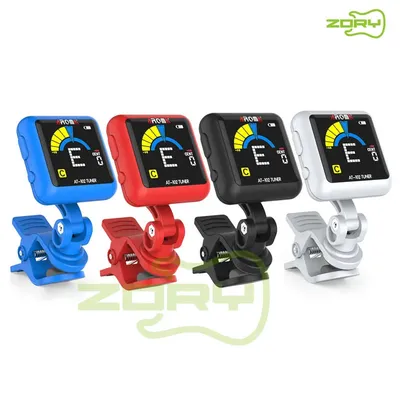AROMA AT-102 Rechargeable Clip-on Guitar Tuner Color Screen with Built-in Battery USB Cable for