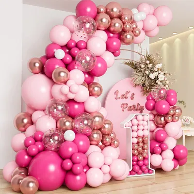 Pink Rose Gold Balloons Garland Arch Kit Birthday Party Decor Kids Wedding Birthday Party Supplies