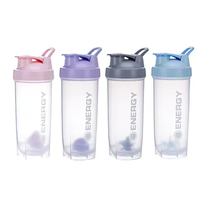 500/700MLSports Water Bottle Protein Shaker Outdoor Travel Portable JuiceCup With Powder Case Coffee