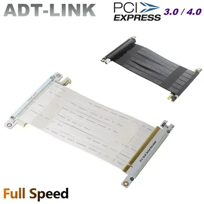 Black&White Double Reverse Graphics Card Extension Cable PCIe 4.0 3.0 x16 To x16 Gen4/3 Flexible GPU