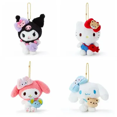 12cmSanrio Cartoon Kawaii My Melody Kuromi Cinnamoroll Kt Cat Purin Dog Plush Toy Anime Stuffed