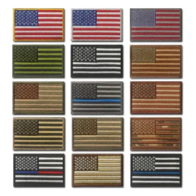 American Embroidered Patch Badge Hook Army Military Tactical Patches USA Cloth Stickers Shoulder