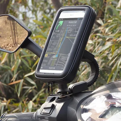 Motorcycle Telephone Holder Support Moto Bicycle Rear View Mirror Stand Mount Waterproof Scooter