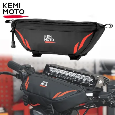 KEMIMOTO Motorcycle Handlebar Bag Universal Waterproof Front Storage Bag Bicycle Handlebar Bag for