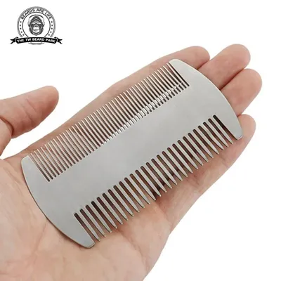 1pcs Metal Hair&Beard Comb EDC Size Steel Perfect for Wallet and Pocket Anti-Static Dual Action Beard Comb Hair Styling