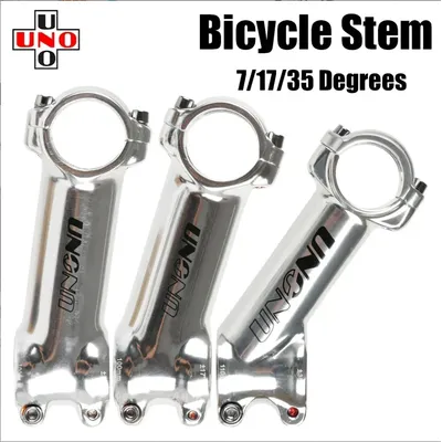 UNO Silver Bike Stem 7/17/ 35 Degrees 60/70/80/90/100/110/120/130mm MTB Road City Bike Handlebar
