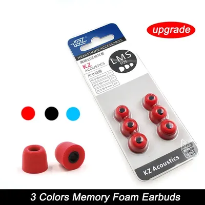 3Pair(6pcs) KZ New Upgrade Original Noise Isolating Comfortble Memory Foam Ear Tips Pads Earbuds For