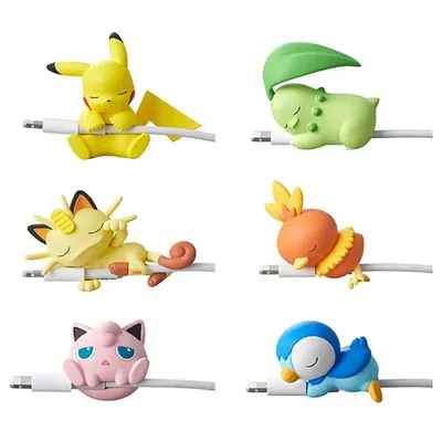 Creative Pokemon Data Cable Protective Cover Kawaii Pikachu Charizard Snorlax Figure Toys Universal Charger Anti-breaking Rope