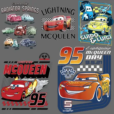 Lightning McQueen Cars Heat transfer Stickers on Clothes Iron on transfers Thermal Decals for