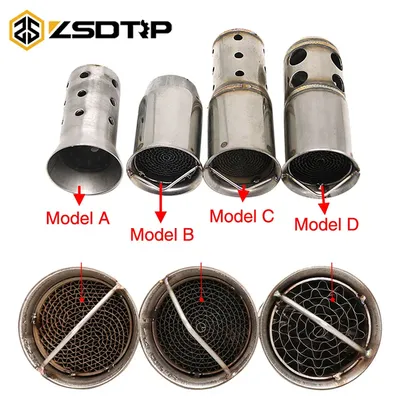 ZSDTRP 50.8mm 60mm Motorbike Universal Front Catalyst DB Killer Removable Silencer for Motorcycle