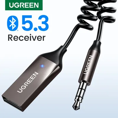 UGREEN Bluetooth Receiver 5.3 Adapter Hands-Free Car Kits AUX Audio 3.5mm Jack Music Wireless