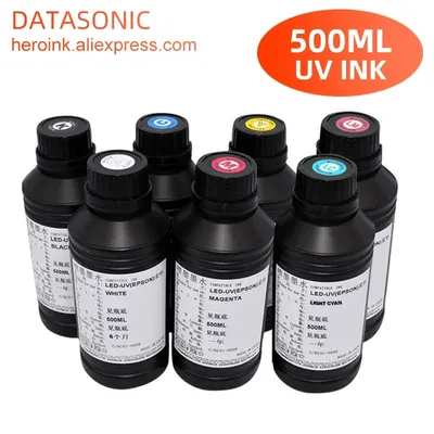 500ML Bottle LED UV Ink For Epson L800 L805 L1800 R290 R330 1390 1400 1410 UV Printer Ink UV Varnish