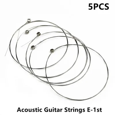 5Pcs Single Guitar Strings Acoustic Guitars Top 1st E Plain Steel Gauges 012 Replacement Musical