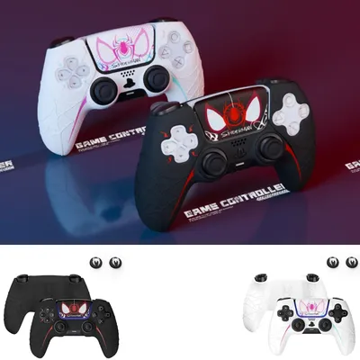 New Spider Web Silicone Skin Cover Gamepad Sticker Soft Case For Sony Dualsense 5 PS5 Controller