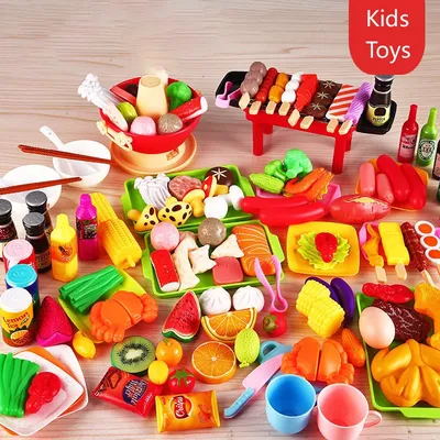 Kids Pretend Play Kitchen Toys Simulation Food Barbecue Cooking Toys Children Educational Play House