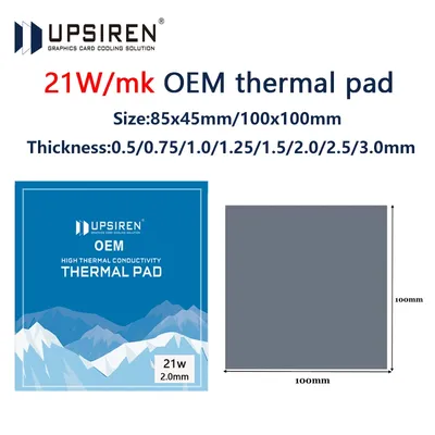 Upsiren OEM 21W/M.K 0.75mm 1.25mm GPU CPU Heatsink Cooling Conductive Silicone Pad High Quality