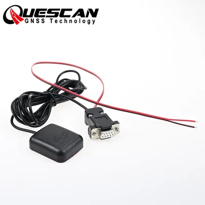 QUESCAN 5V Serial RS232 GPS GLONASS Receiver NMEA 0183 Antenna with DB9 Connector and Power Cable