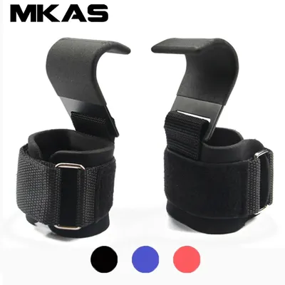Weight Lifting Hook Grips With Wrist Wraps Hand-Bar Wrist Strap Gym Fitness Hook Weight Strap