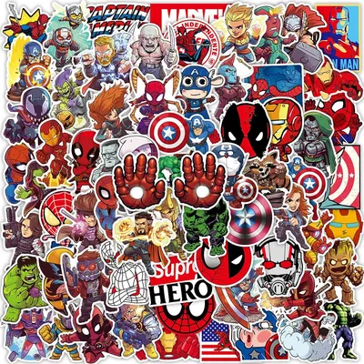 10/30/50/100pcs Disney Marvel Vintage The Avengers Super Hero Anime Stickers Cartoon Decal Laptop