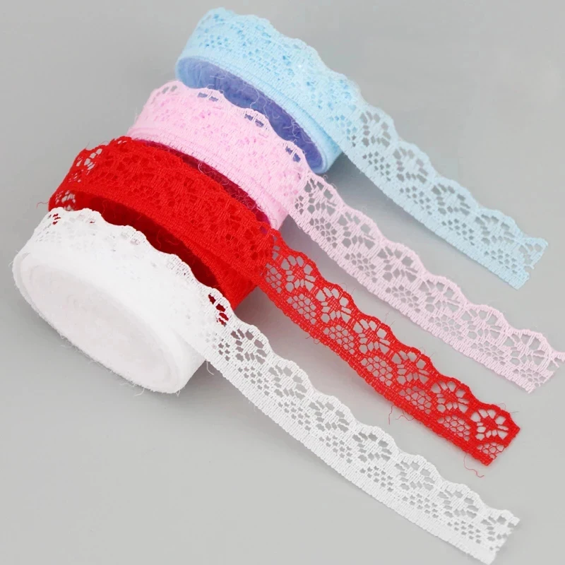 (20 yards/roll) 15mm Colour Lace Fabric Webbing Decoration Lovely Gift Packing Material Handmade DIY