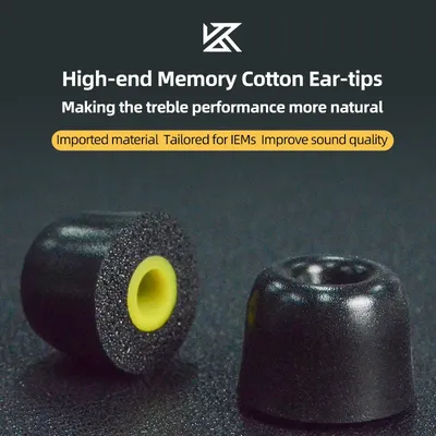 KZ High-End Memory Cotton Ear-Tips Ear Plugs Earphones In Ear Monitor Wired Headphones Noise