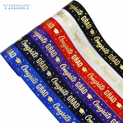 1" Graduation Satin Ribbon Bronzing Congrats on Graduation Ribbons Congratulations Congrats Grad