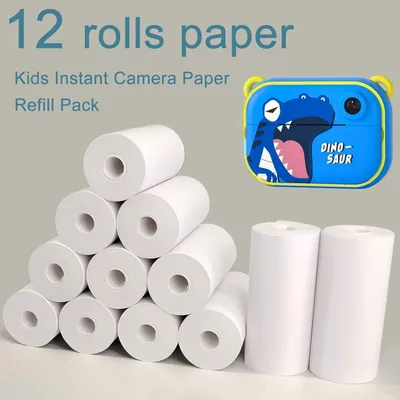 12 Rolls Kids Instant Camera Refill Print Paper Film Coreless Thermal Print For 57mm Portable Cash