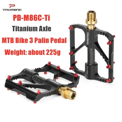 PROMEND Titanium Shaft Bike Pedal Ultralight 3 Sealed Bearing Pedals Road Mountain Bicycle MTB Wide
