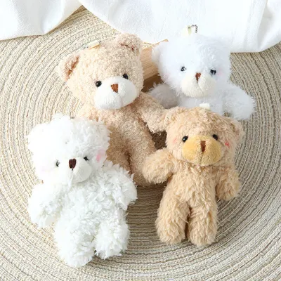 10/30/50pcs12cm Cute Blush Teddy Bear Cartoon Rabbit Bunny Animal Plush Stuffed Dolls Toys Keychain