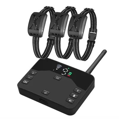 2-in-1 Wireless Smart Rechargeable Dog Collar Dog Training Device Bark Stopper Electronic Fence For
