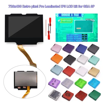 Easy Install GBA IPS V5 Screen Pre-Laminated backlight Kits 720x480 Retro Pixel LCD For Gameboy