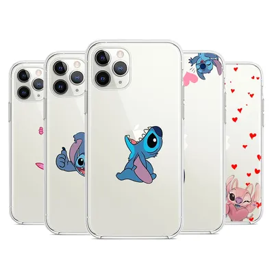 Cute Lilo Stitch Baby For Apple iPhone 15 14 13 12 11 Pro Max Mini XS X XR 7 8 6 Plus 5S Silicone Transparent Phone Case