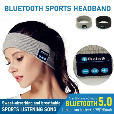 Wireless Bluetooth Earphone Sleeping Running Headband Stereo Earphones Sports Headset Music Hat With