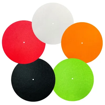Felt Turntable Platter Mat LP Slip Mat Audiophile 3mm Thick For LP Vinyl Record Black, red, white,