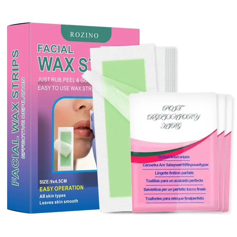 30Pcs/Pack Facial Lip Wax Strips for Face Chin Upper Toes Cheeks Lip Jaw Eyebrows Beard Hair Removal Kit