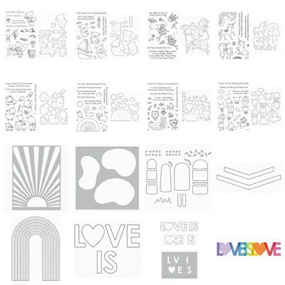 June 2022 New Clear Stamps Cutting Dies Stencils Scrapbooking for Paper Making Animals Rainbow