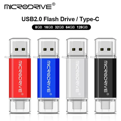 Pendrive Type C OTG USB Flash Drive 128GB 64GB 32GB 16GB 8GB 4GB USB Memory Stick 2.0 Pendrive High