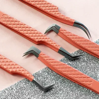Eyelash Extension Tweezers High Quality Anti-Static Stainless Steel Tweezers Set Stainless Steel