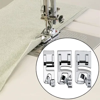 3mm, 4mm 6mm Narrow Rolled Hem Presser Foot Set for Sewing Machine Singer, Brother, Babylock,