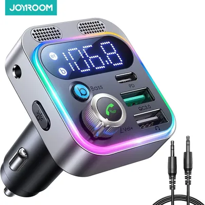 2024 Bluetooth 5.3 FM Transmitter for Car, [Stronger Dual Mics Deep Bass Sound] , 48W PD&QC3.0 Car
